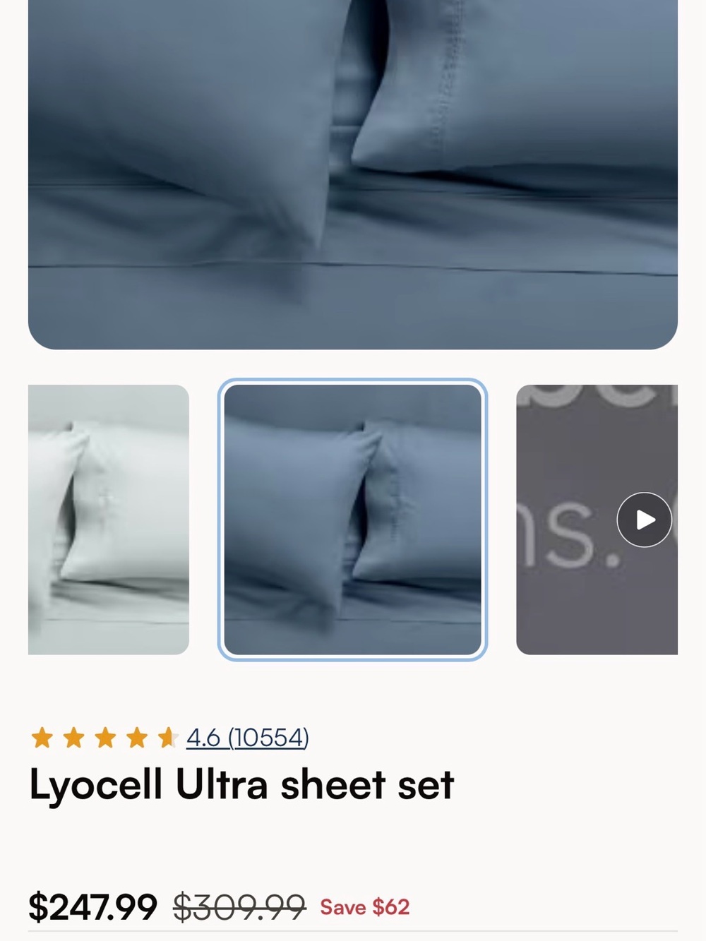 Lyocell Ultra sheet set split king Marine Blue